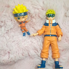 Naruto Uzumaki Plastic Figure Lot (2) - Naruto Anime & Manga Orange Outfit picture