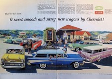 Original 1957 Chevrolet Ad: Station Wagons Nomad Train Depot David Lindsay Art picture