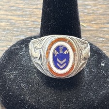 Antique WWI AEF US Military American Expeditionary Forces Sterling Ring Rare picture