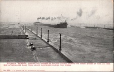 RPPC Steamer Elwood Duluth Minnesota Storm 11-28-1905 picture