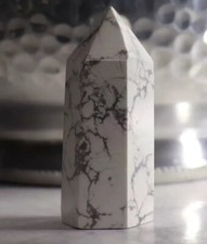 Rare Natural Howlite Crystal Point Rough Raw Gemstone Power Healing Strength picture