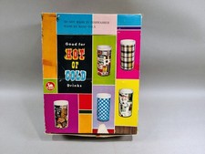 Vintage MCM 60s 70s Insulated Tumblers in Box Set of 6 Unused NIB picture
