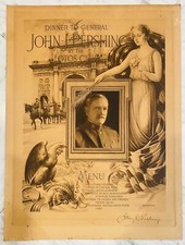 General John J Pershing - Lotos Club Menu ~ November 1924 Original Authentic picture