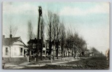 Slater Missouri Washington Avenue Street View Houses Trees Utility Postcard picture