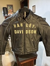 Harley-Davidson 100th Anniversary Leather Motorcycle Jacket Woman Med 1903-2003 picture