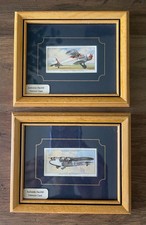 Set of 2 Vintage Framed Pre 1939 John Player & Sons Airplane Tobacco Cards picture