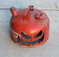 Vintage Upcycled Gas Can Halloween Jack-O'-Lantern picture