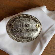 Vintage 1993 Bull A Rama Champion Steer Rider Trophy Belt Buckle Huge 5