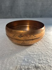 Coppercraft Guild Hammered Footed Bowl Home Decor 6” Copper Vintage MCM picture