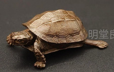 Vintage Japanese Bronze Small Turtle Figurine Head & Tail Movable Tea Ceremony picture