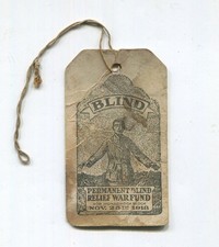 Nov. 28, 1918  WW 1  Permanent Blind Relief War Fund  HELEN KELLER  Contrib. Tag picture