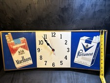 Vintage Marlboro And Parliament Cigarette Advertisement Store Display Clock- NW picture