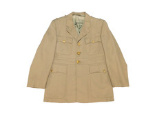 Korea Era US Navy Khaki Coat 40 Officer Service Dress Jacket USN Uniform Vintage picture