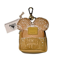 Disney Park Loungefly Mickey Ears Beignet All Day Mini Backpack Keychain Charm picture