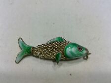 Vintage Chinese Silver & Enamel Fish Charm picture