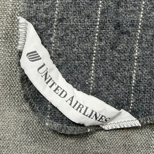VINTAGE United Airlines Woolblend Blanket Tennessee Woolen Mills Gray Pinstripe picture