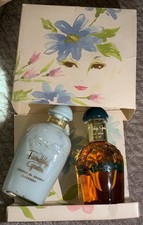 FRIENDSHIP GARDEN by Fulton 2 Pc Glass 2oz Toilette Water & Lotion Full Rare picture