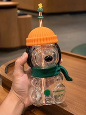 Starbucks x Peanuts  Shaped Glass Bottle CupLimited Starbucks IN HAND picture