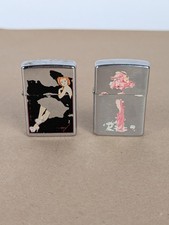 Vintage Pair 90s Zippo Limited Edition Petty Girl Series II Lighter Pinup Art picture