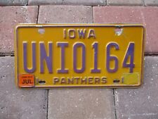 Iowa UNI Panthers  license plate #  164 picture