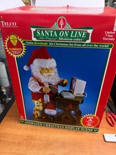 Vintage 1997 Telco Motion-ette Santa On Line Animated Computer Cat w/Box New picture