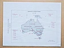Disposition of Australian Forces in July 1940 - 1967 Vintage WW2 Map picture