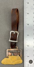 Vintage 1950s/60s Caterpillar Yellow Enamel Watch Fob - Walker Machinery Co. WV picture