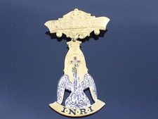 Vintage Badge Pittsburgh Chapter Rose Croix Bastian Bros. Co. INRI Pelican picture