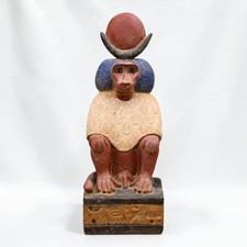 Rare Ancient Egyptian Antiquities Pharaonic God Baboon Statue Unique Egyptian BC picture