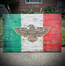 20x30 Mexican/Aztec Calendar rustic wood flag  picture