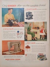 Vintage 1953 Singer Sewing Machine Print Ad, Singer Sewing Center picture