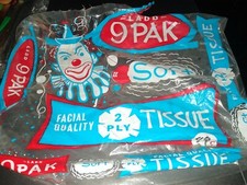 Vintage 1950's Ladd Facial Tissue 9 Pak empty Plastic Packaging Circus Clown picture