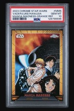 Topps 2023 Chrome Star Wars Manga Madness MM-5 Orange Refractor 12/25 PSA 10 picture