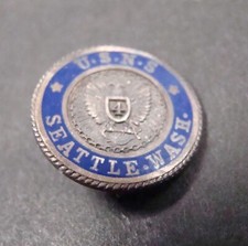 USNS Seattle Pin WWII US Naval Station Sterling 4 Years of Service Lapel Pin picture