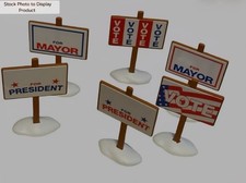 Department 56 Village Election Yard Signs NOS NIB Original Snow Village #52599 picture