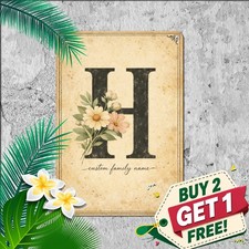 Custom Monogram Capital Letter I Sign Personalized Name Metal Wall Plaque picture