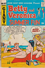 ARCHIE GIANT SERIES #187 BETTY & VERONICA SUMMER FUN BIKINI BEACH COVER 1971 picture