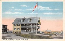 Ocean Bluff Massachusetts Ocean Bluff House White Border Vintage Postcard U1654 picture