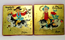 2 Vtg Turner Accessories Gerda 60s wall plaques Swineherd & Numskull Jack childs picture