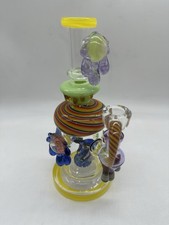 Heady Glass Water Pipe With Honey Comb Colored Perk And Uv Glass Custom Bowl picture