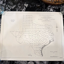 1930 Texas Counties Map Texas Planning Board Austin Charles B. Metcalfe Vintage picture