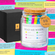 Bible Verse Jar, Read Me When Bible Verses Jar with 96 Color Coded Bible Verses, picture