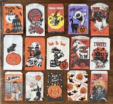 Vintage 1960s-1990s Halloween Paper Trick or Treat Handout Bag Collection picture