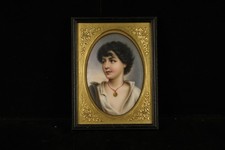 Antique German KPM Porcelain Plaque Portrait Neapolitan Boy After Richter Framed picture