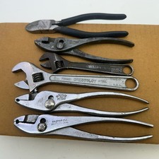 Vintage USA Hand Tool Lot 6pc Proto 252 Crescent Adjustable Wrench Angle Cutters picture