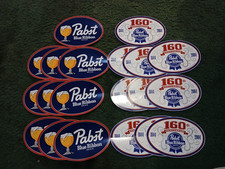 Lot of 20-Vintage Pabst Blue Ribbon Stickers-Beer Logo & 160th Anniversary picture