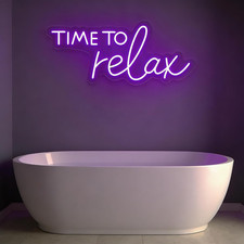 Time to Relax Neon Sign Wall Decor Dimmable LED Neon Light for Bathroom, Bedroom picture