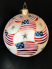 Christopher Radko American Quilt 4” Ball Ornament Excellent Condition picture