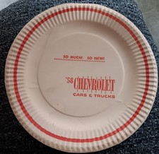 1958 Vintage Original '58 Chevrolet Cars & Trucks Paper Plate So Much So New picture