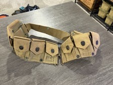 Ammunition Belt WW2 US Military Ammo M1 Garand 1942 10 Pocket Pouches picture